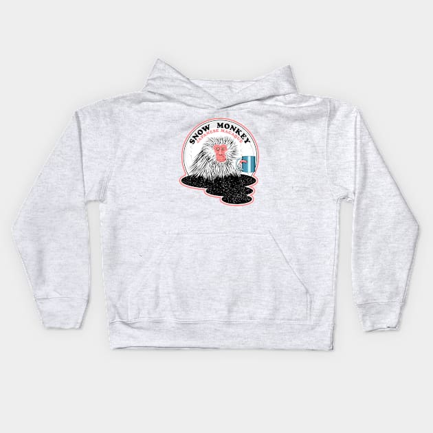 Japanese Macaque Snow Monkey Kids Hoodie by mailboxdisco